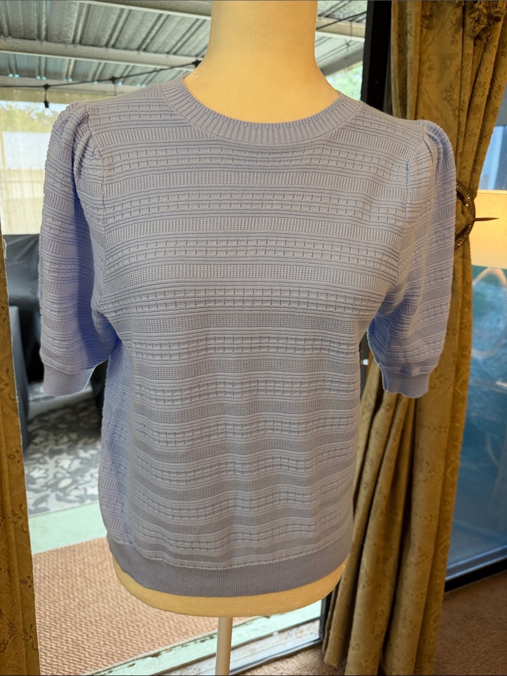 Light Lavender Short-Sleeve Knit Top